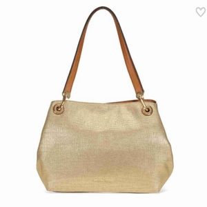 Golden MK raven shoulder tote
